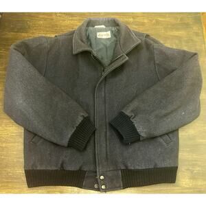 DASH MENS SIZE 48 Wool Nylon Canada Navy Lined Bomber Jacket VINTAGE 80 Large L